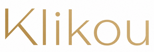 Gold 'Klikou' logo on a white background