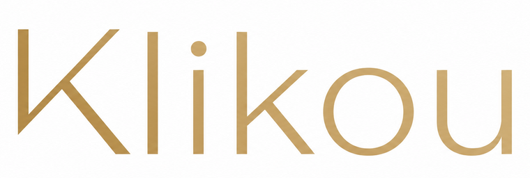 Gold 'Klikou' logo on a white background